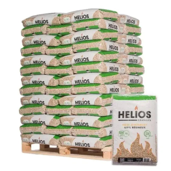 Pellets de bois Helios – Palette de 65 sacs de 15 kg BoisDeChauffe