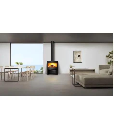 Poêle à bois Invicta Calcias – 9 kW, foyer étanche BBC, design moderne avec bûcher intégré INVICTA