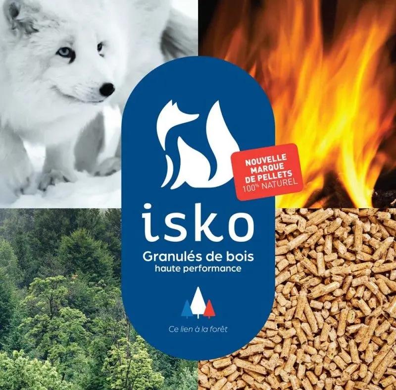 Granulés de bois ISKO – Palette 70 sacs (1050 kg) – DIN+ 100 % résineux Piskorski Bois Énergie